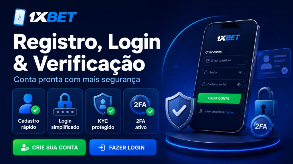 Registro na 1xBet, login e verifica&ccedil;&atilde;o de conta em 1xBet Aplicativo